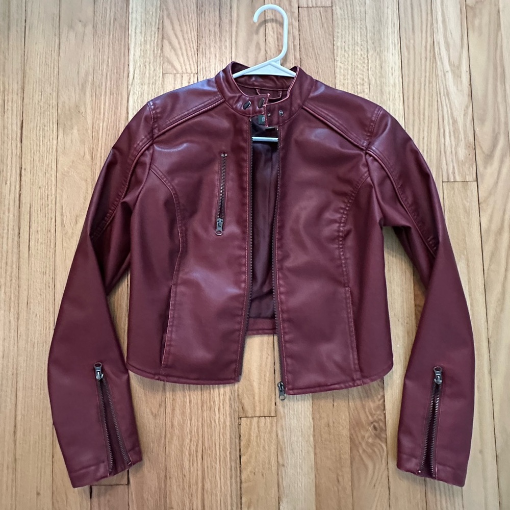 Wild Fable Burgundy Faux Leather Jacket